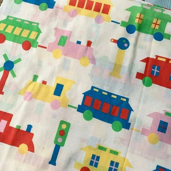 Super cute vintage little trains top sheet ONLY - Picture 4 of 4